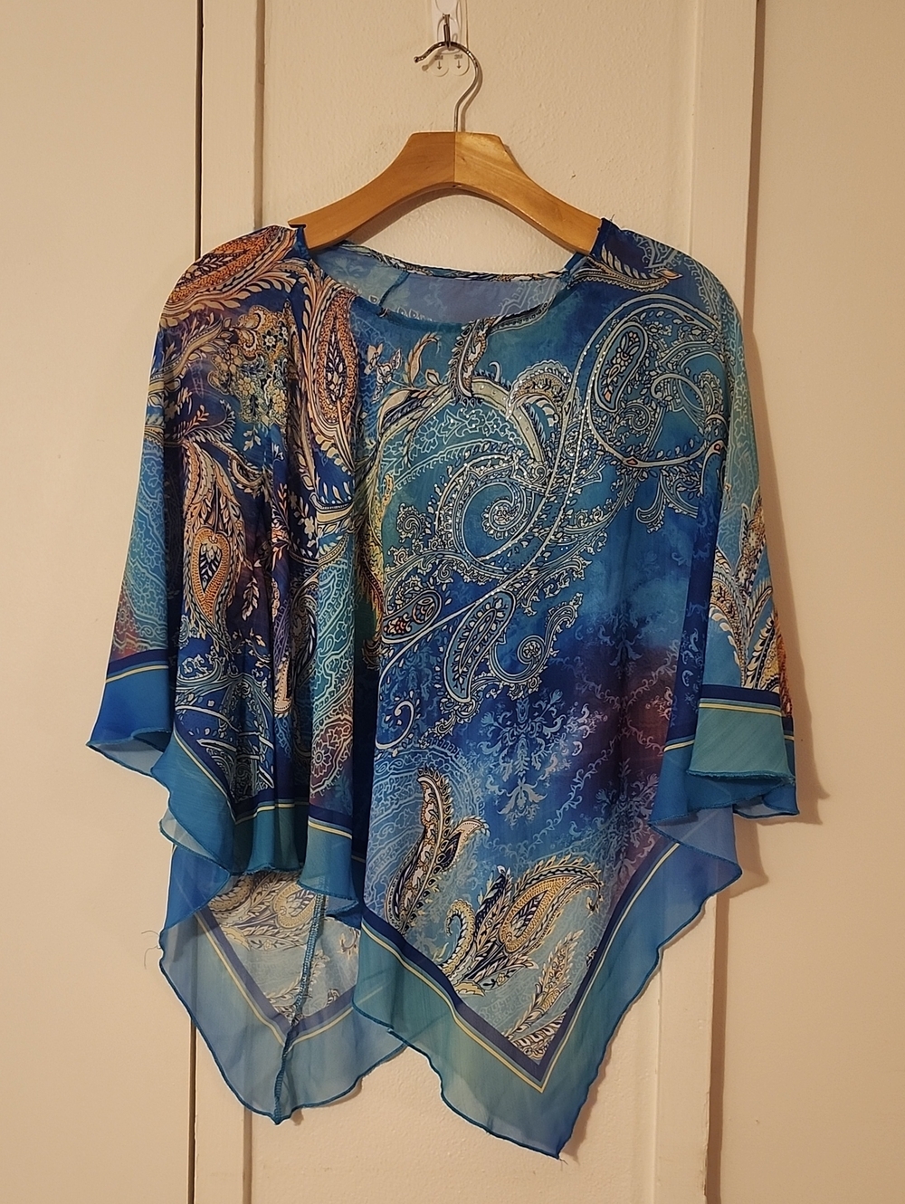 Vintage Blue Paisley Sheer Tunic